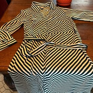 H&M Green and white stripes women dress size 2